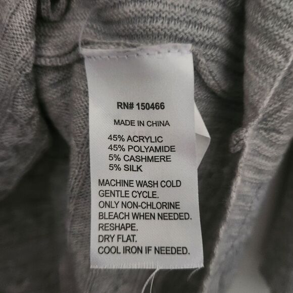 Market and Spruce Gray Knit Sweater Long Bat Sleeve Rounded Neck Size XL - Picture 6 of 8